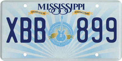 MS license plate XBB899