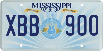 MS license plate XBB900