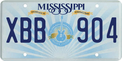 MS license plate XBB904