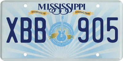 MS license plate XBB905