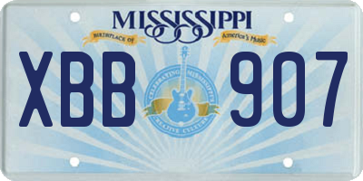MS license plate XBB907