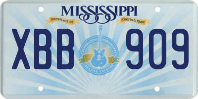 MS license plate XBB909