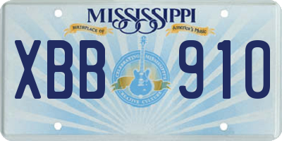 MS license plate XBB910