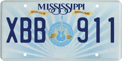 MS license plate XBB911
