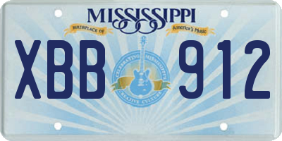 MS license plate XBB912