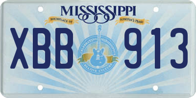 MS license plate XBB913