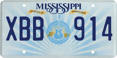 MS license plate XBB914