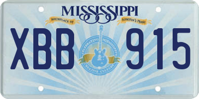 MS license plate XBB915