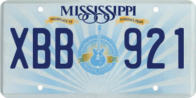 MS license plate XBB921