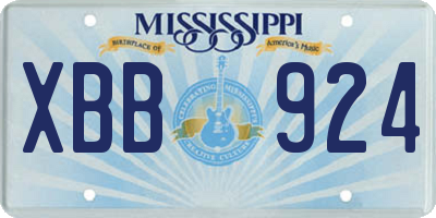 MS license plate XBB924
