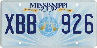 MS license plate XBB926