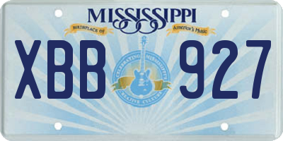 MS license plate XBB927