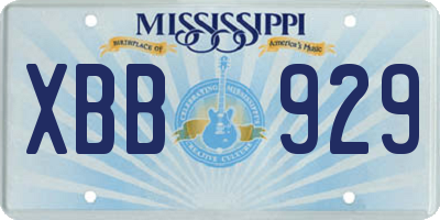 MS license plate XBB929
