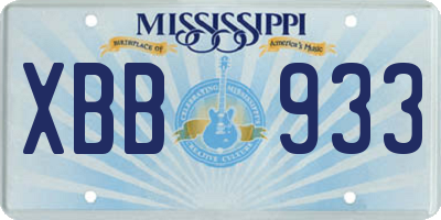 MS license plate XBB933