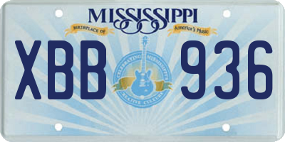 MS license plate XBB936