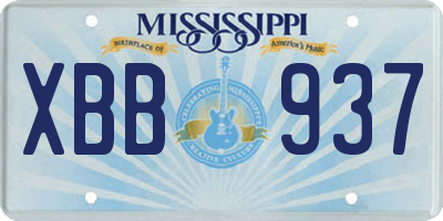 MS license plate XBB937