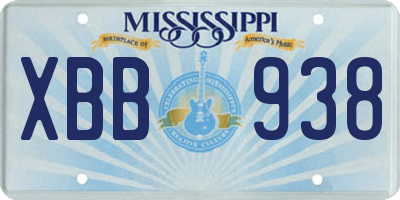 MS license plate XBB938