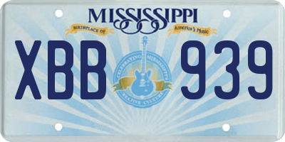 MS license plate XBB939