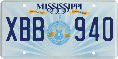 MS license plate XBB940