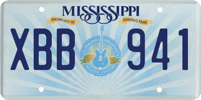 MS license plate XBB941