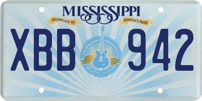 MS license plate XBB942