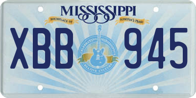 MS license plate XBB945