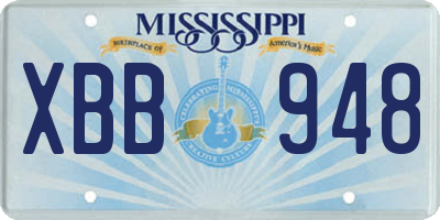 MS license plate XBB948