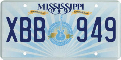 MS license plate XBB949