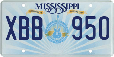 MS license plate XBB950