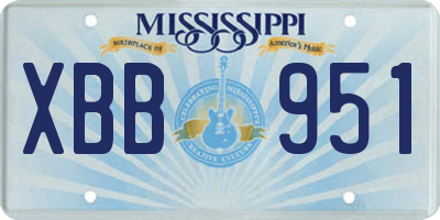 MS license plate XBB951