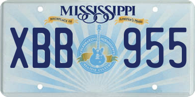 MS license plate XBB955