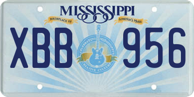MS license plate XBB956