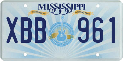 MS license plate XBB961