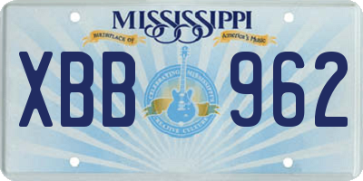 MS license plate XBB962
