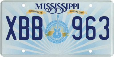 MS license plate XBB963