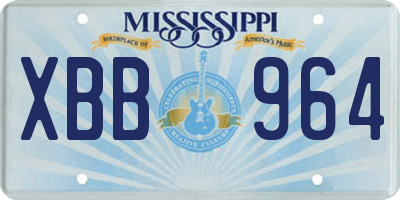 MS license plate XBB964