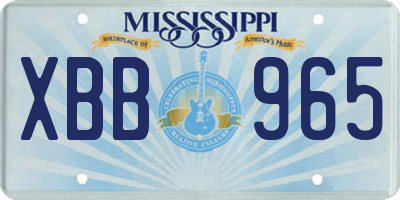 MS license plate XBB965