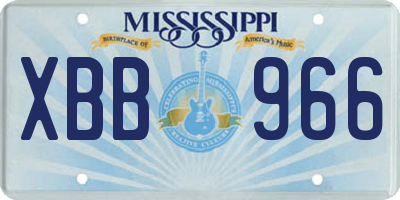 MS license plate XBB966