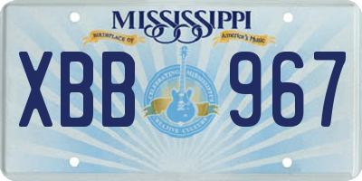 MS license plate XBB967