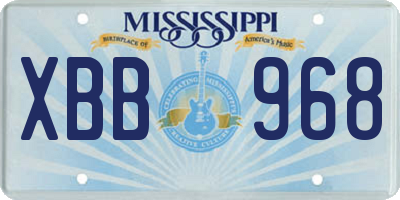 MS license plate XBB968