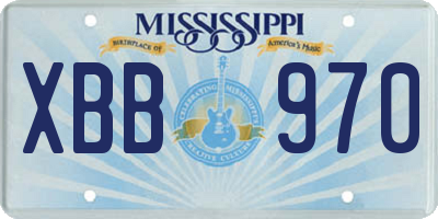 MS license plate XBB970
