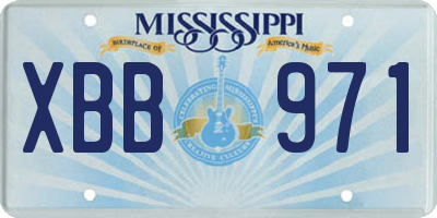 MS license plate XBB971