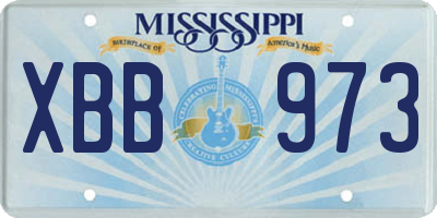 MS license plate XBB973