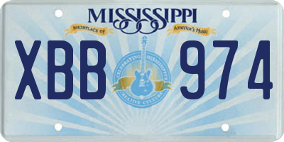 MS license plate XBB974