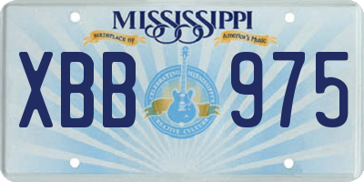 MS license plate XBB975