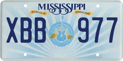 MS license plate XBB977