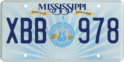 MS license plate XBB978