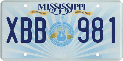 MS license plate XBB981