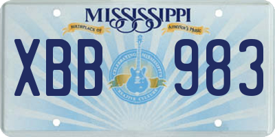 MS license plate XBB983