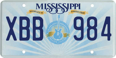 MS license plate XBB984